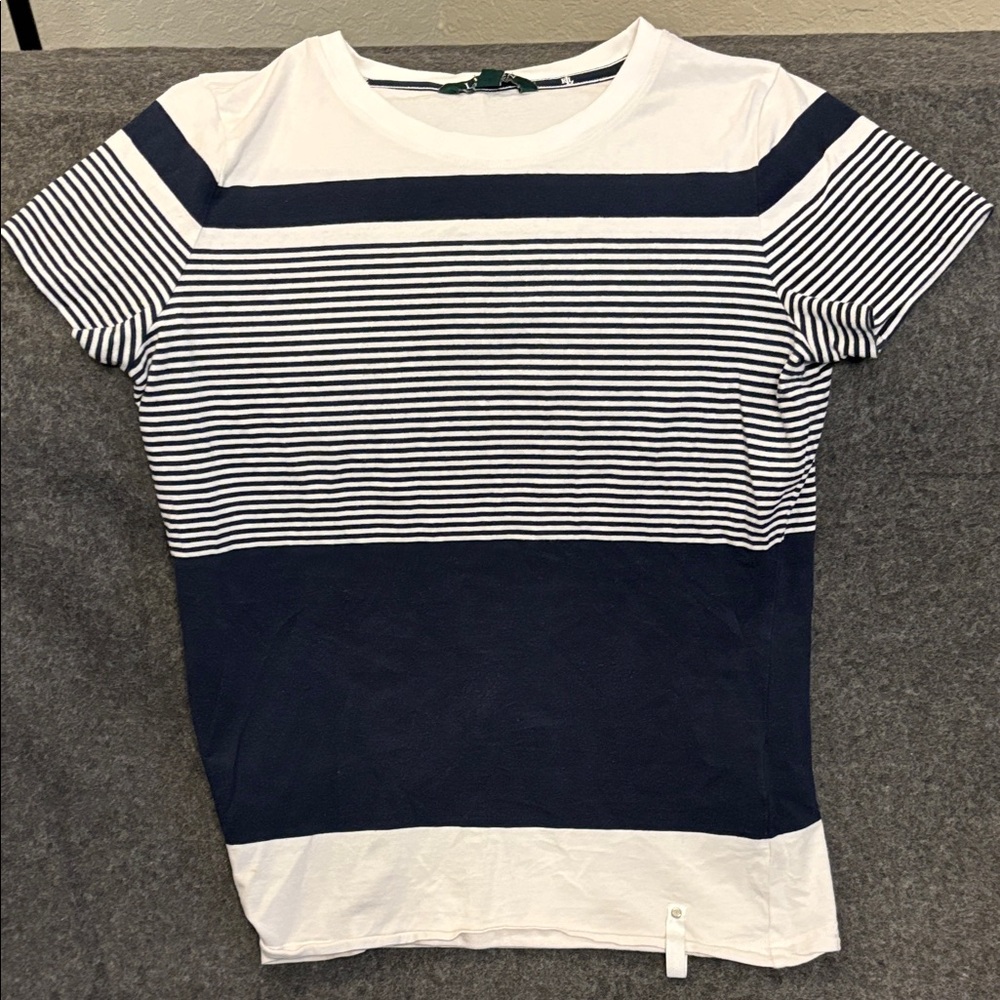 Lauren Ralph Lauren Navy and White Tee